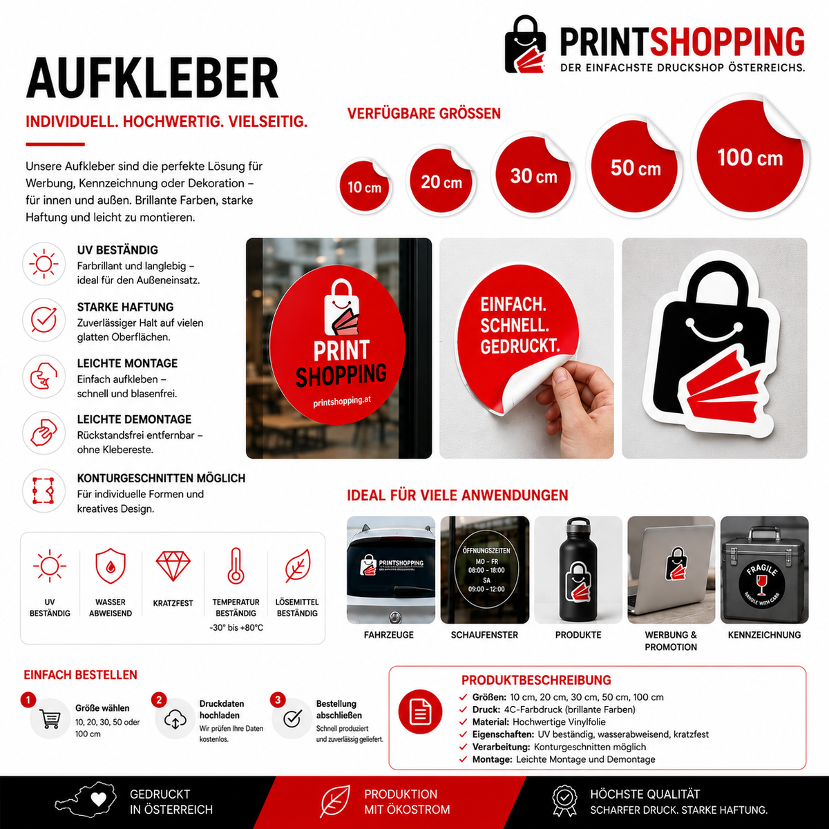 Aufkleber drucken lassen – individuell, hochwertig und vielseitig
