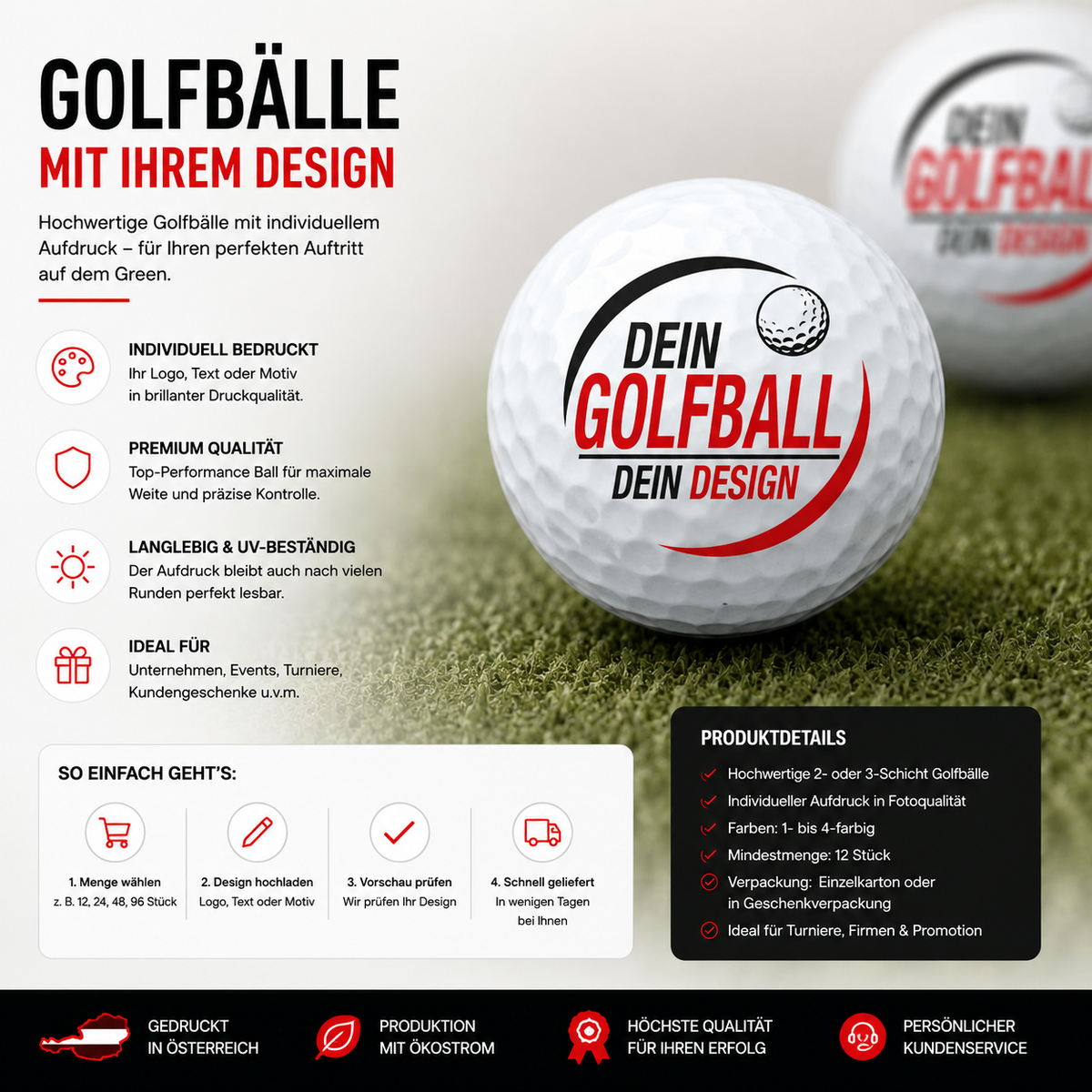 Personalisierte Golfbälle bedrucken – Dein Design